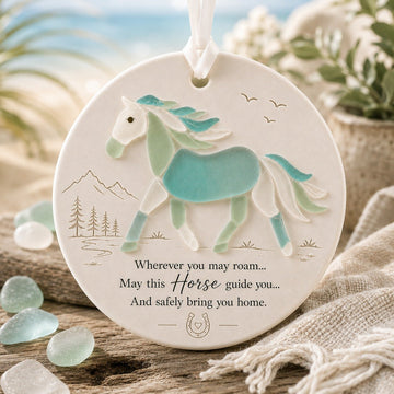 Travel Horse Sea Glass Ornament